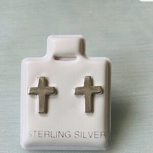 Sterling‎ Silver Cross Earrings